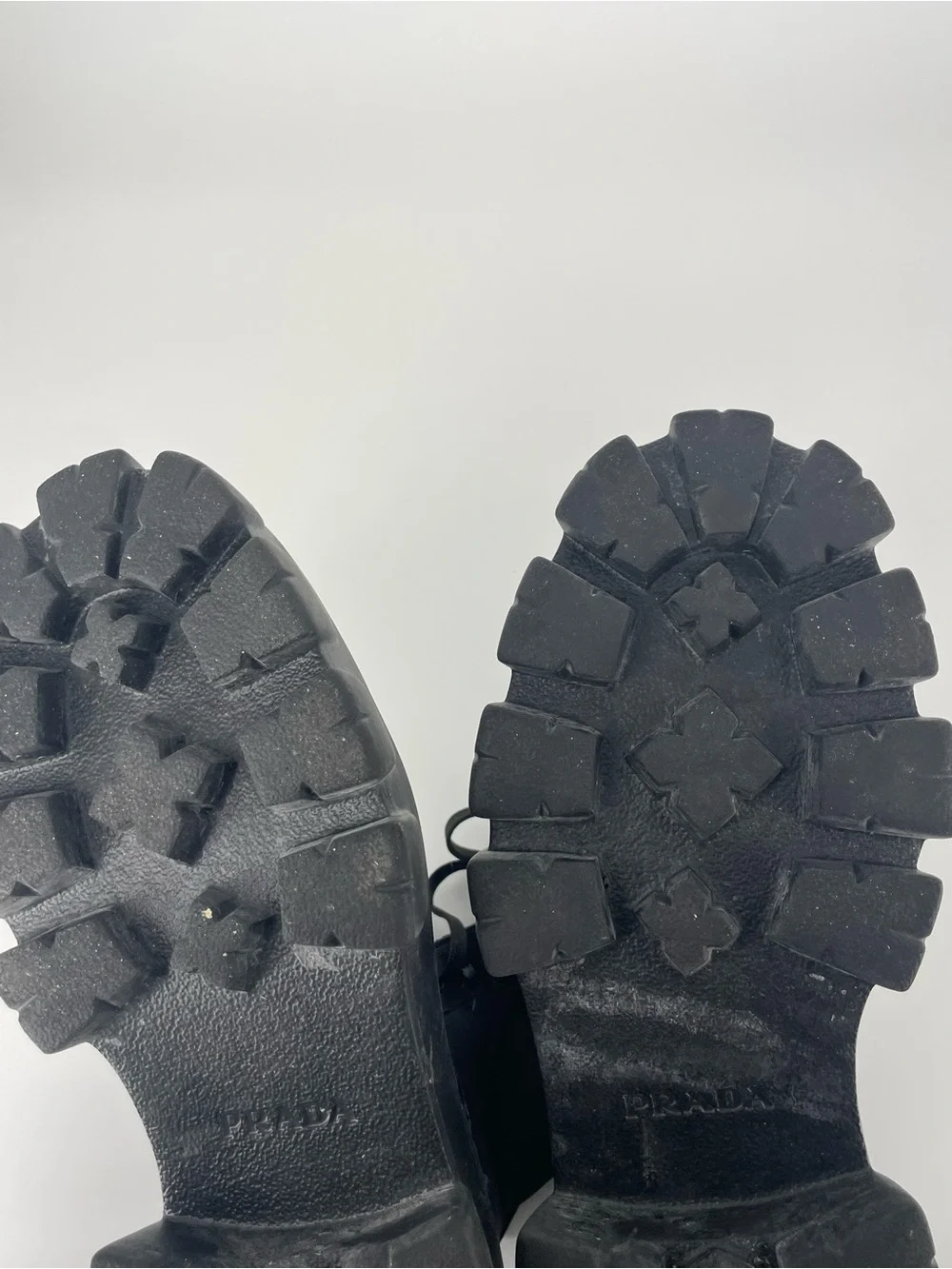 Prada Monolith Leather & Re-Nylon Combat Boots — Size 10.5